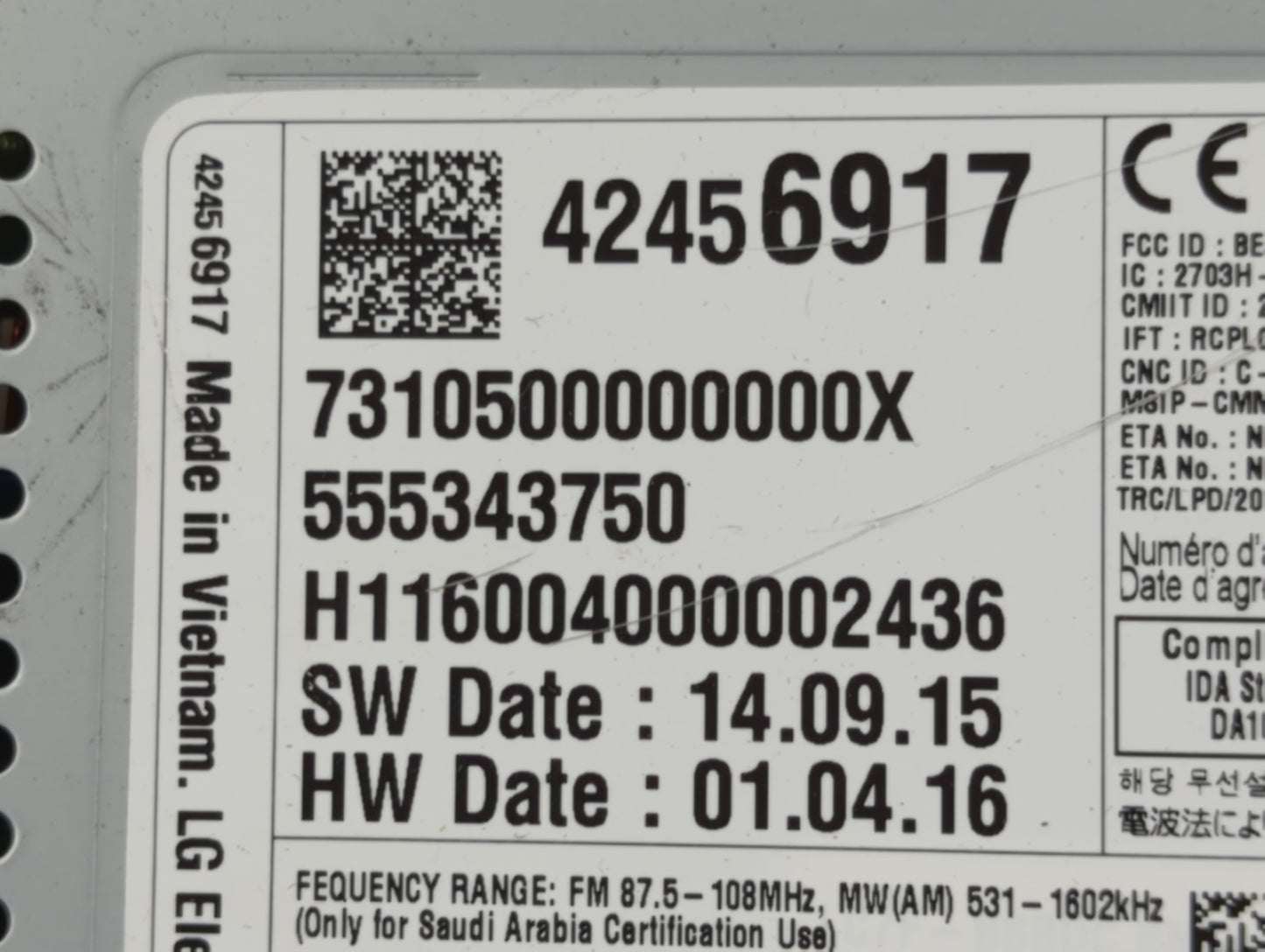 2016 Chevrolet Malibu Radio AM FM Cd Player Receiver Replacement P/N:42456917 Fits OEM Used Auto Parts - Oemusedautoparts1.c