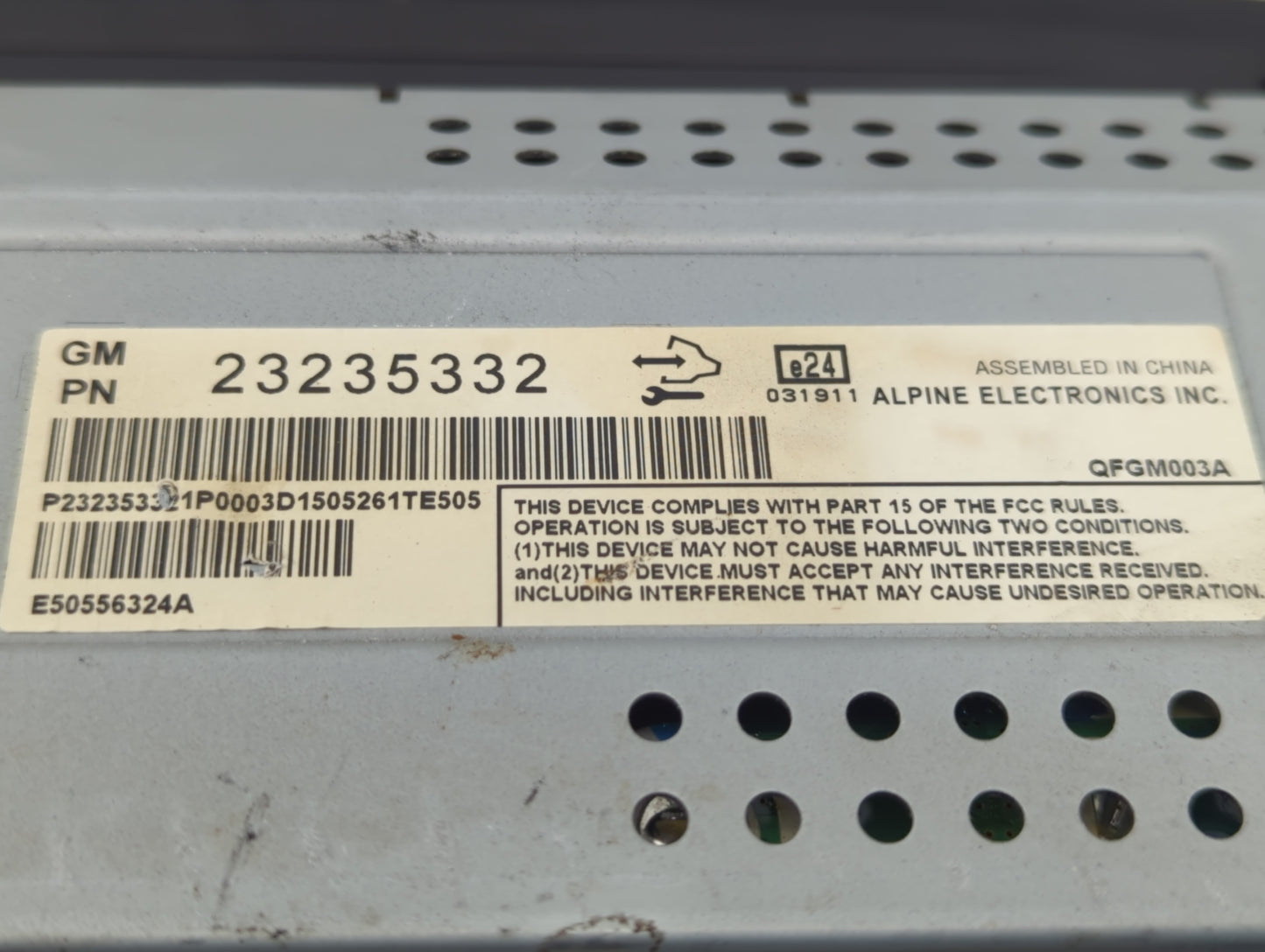 2016 Chevrolet Malibu Radio AM FM Cd Player Receiver Replacement P/N:23235332 Fits OEM Used Auto Parts - Oemusedautoparts1.c