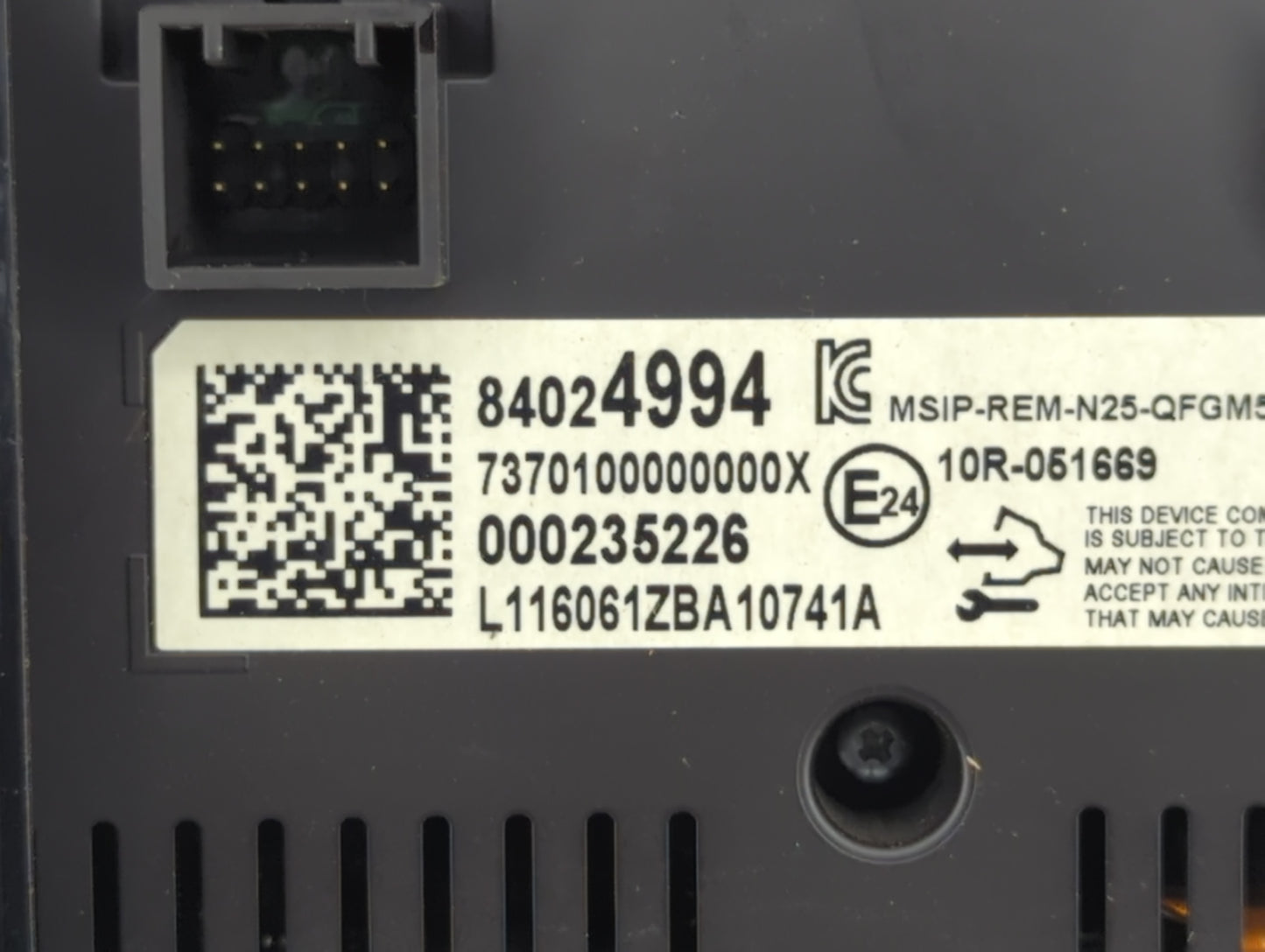 2016 Chevrolet Malibu Radio AM FM Cd Player Receiver Replacement P/N:84024994 Fits Fits 2017 2018 2019 2020 OEM Used Auto Pa