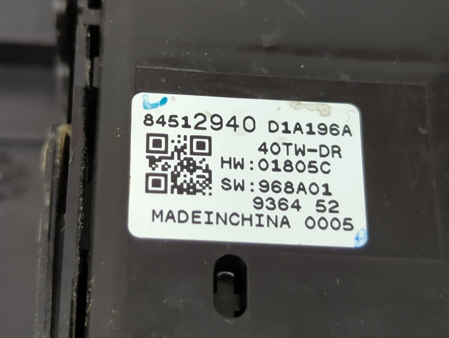 2014-2016 Chevrolet Malibu Master Power Window Switch Replacement Driver Side Left P/N:84512940 Fits OEM Used Auto Parts - O