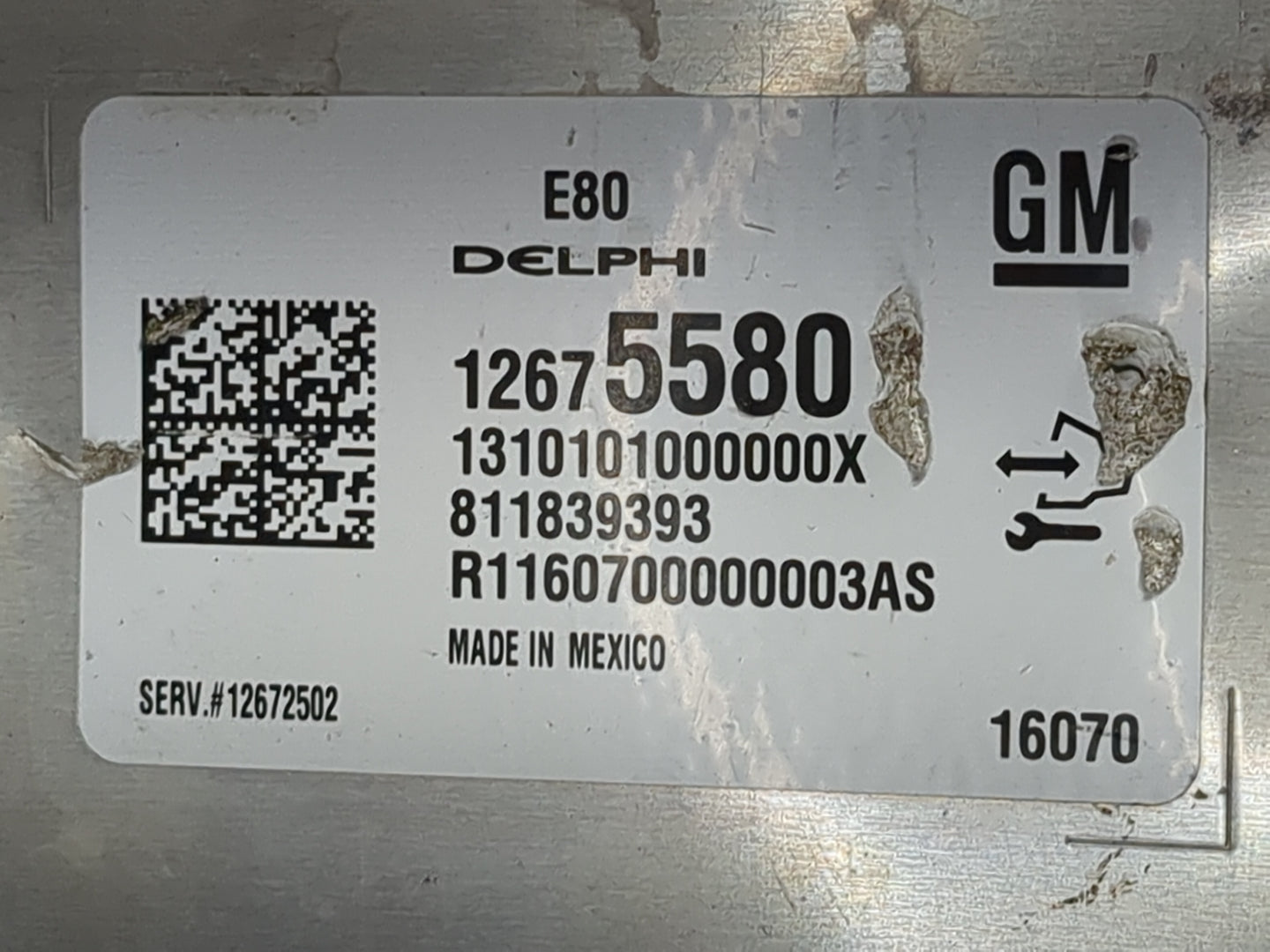 2016 Chevrolet Malibu PCM Engine Control Computer ECU ECM PCU OEM P/N:811839393 12675580 Fits OEM Used Auto Parts - Oemuseda