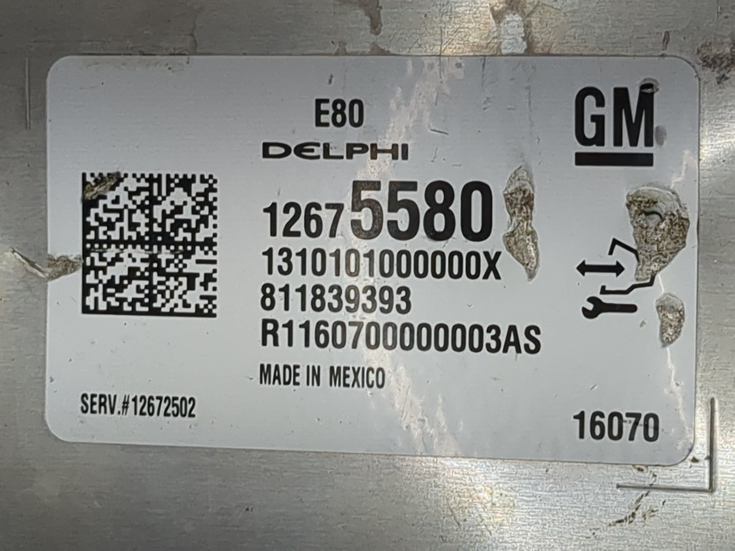 2016 Chevrolet Malibu PCM Engine Control Computer ECU ECM PCU OEM P/N:811839393 12675580 Fits OEM Used Auto Parts - Oemuseda