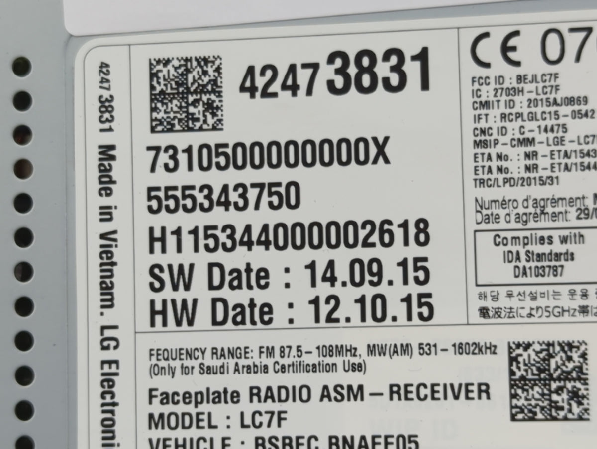 2016 Chevrolet Malibu Information Radio Display Screen 1436829 - Oemusedautoparts1.com
