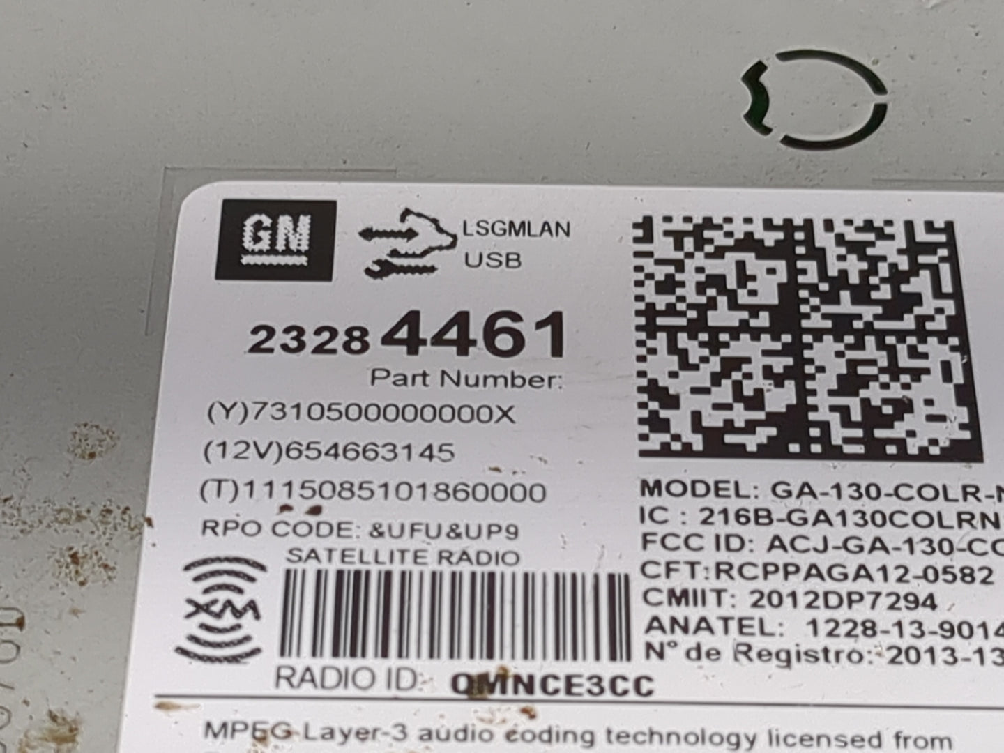 2014-2016 Chevrolet Malibu Radio AM FM Cd Player Receiver Replacement P/N:23284461 GA-130-COLR-N Fits Fits 2014 2015 2016 OE
