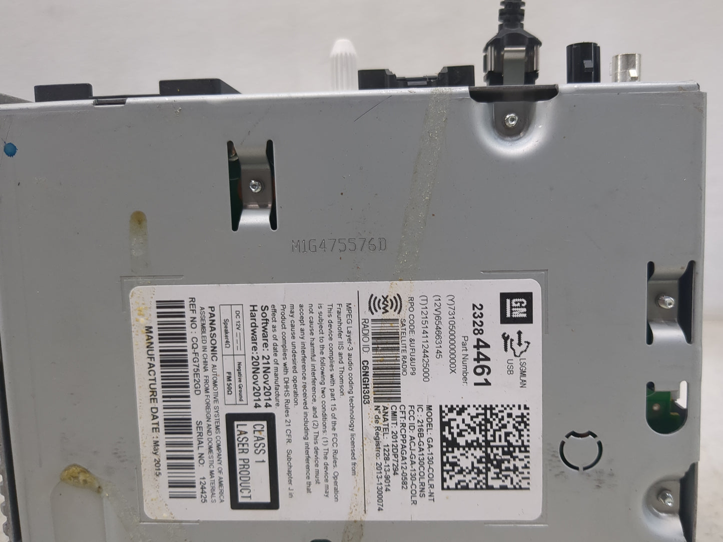 2014-2016 Chevrolet Malibu Radio AM FM Cd Player Receiver Replacement P/N:23284461 GA-130-COLR-NT Fits Fits 2014 2015 2016 O