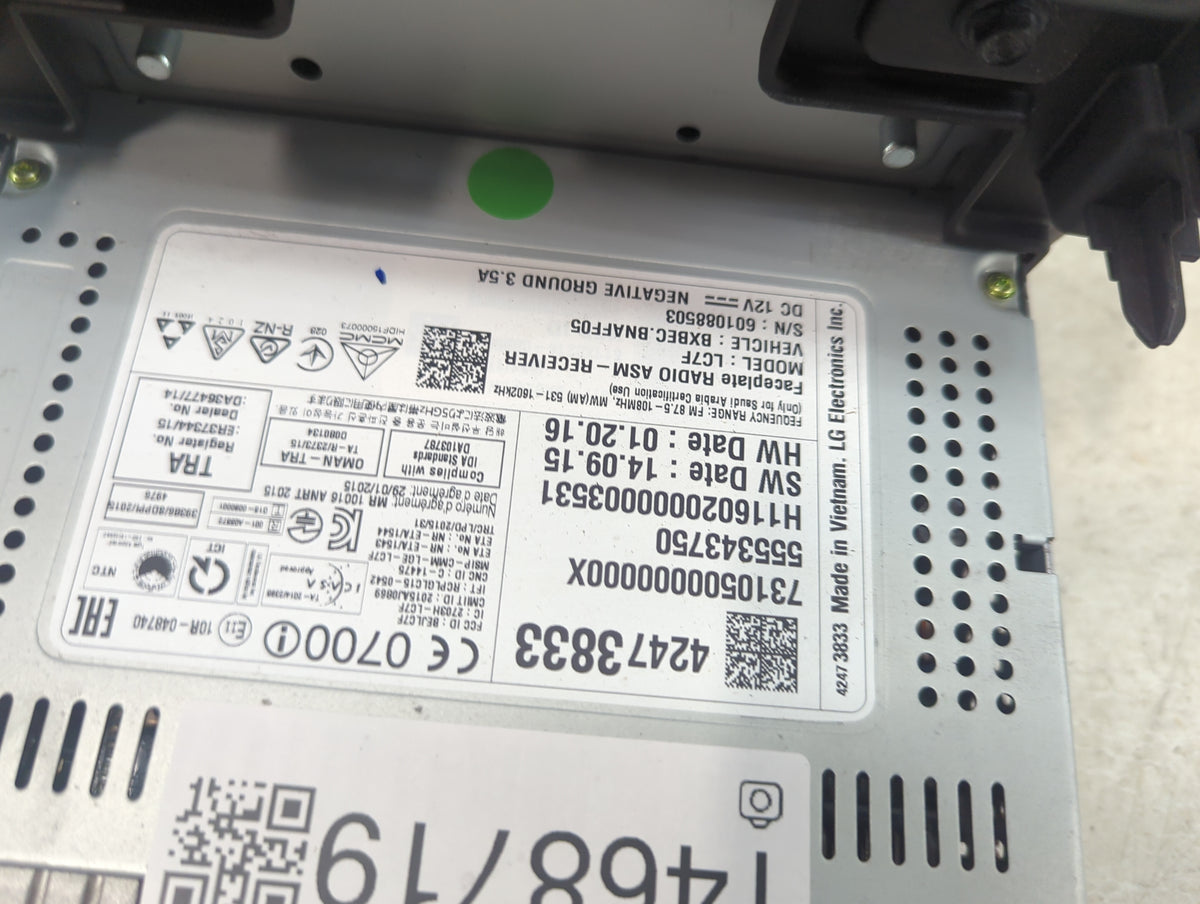 2016 Chevrolet Malibu Information Radio Display Screen 1468719 - Oemusedautoparts1.com