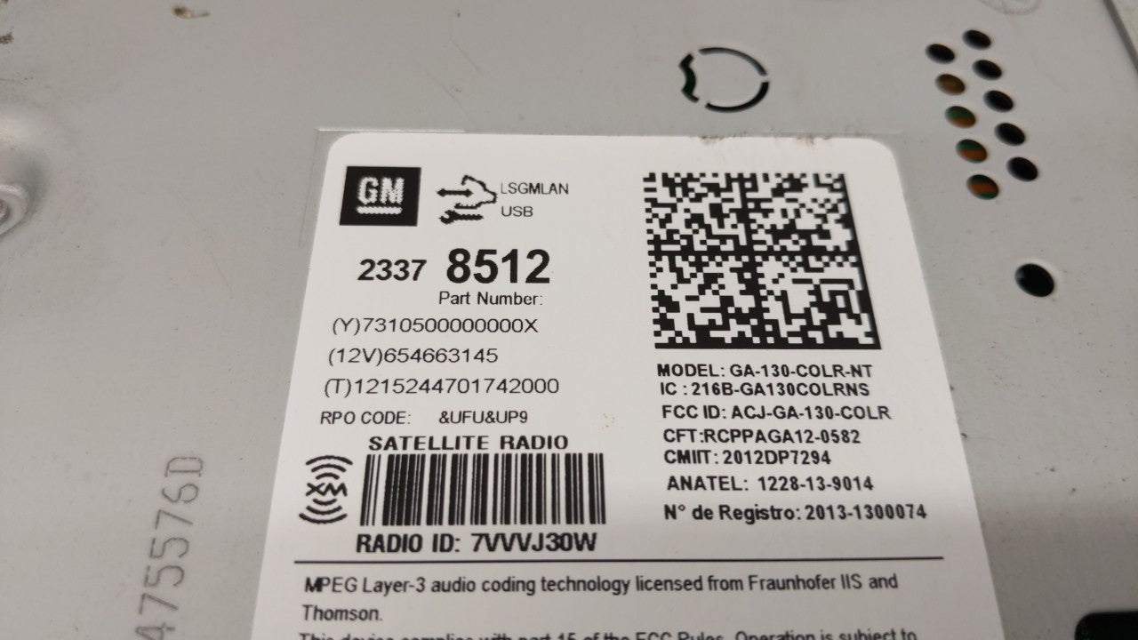 2016 Chevrolet Malibu Am Fm Cd Player Radio Receiver - Oemusedautoparts1.com