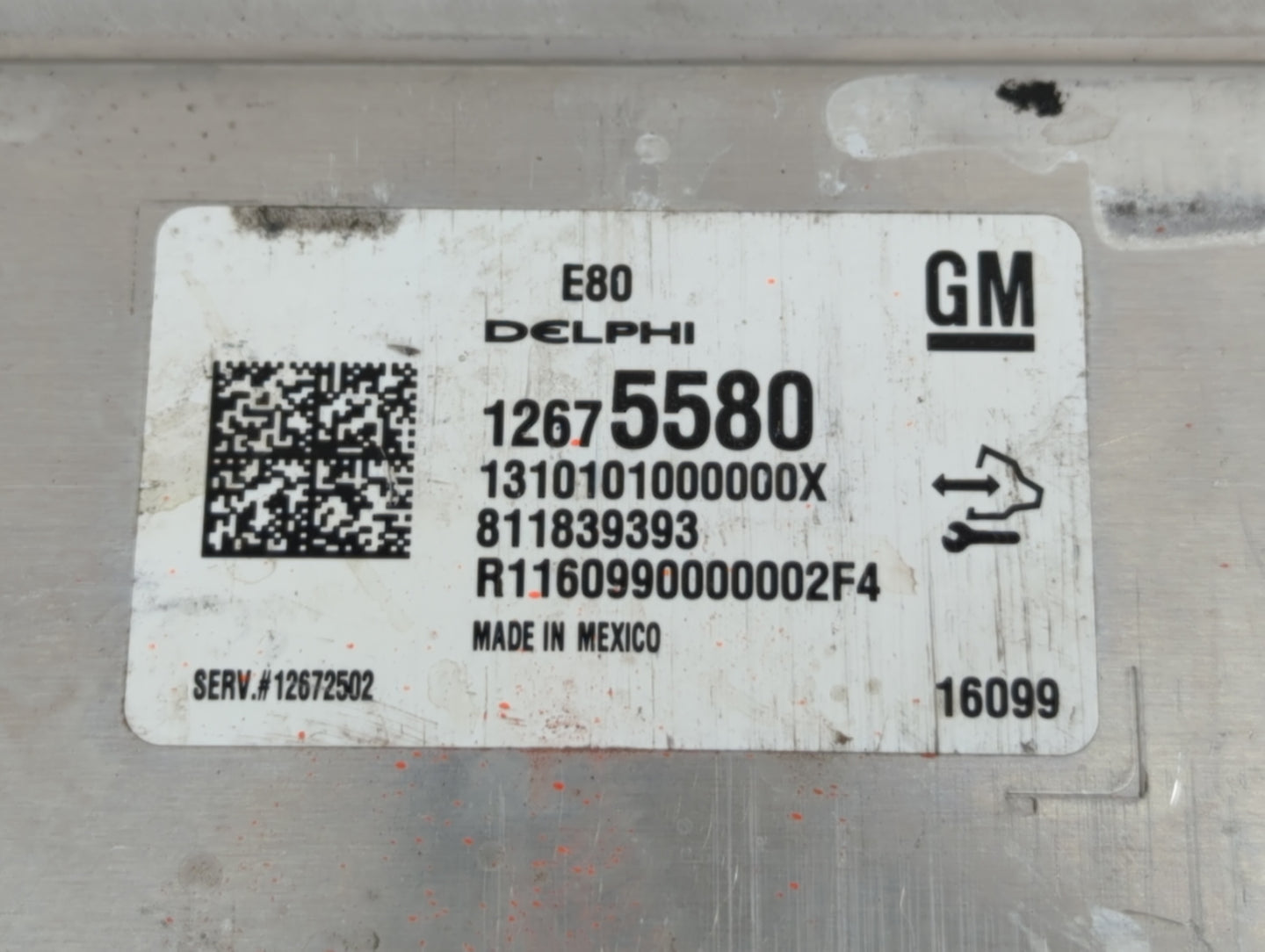 2016 Chevrolet Malibu PCM Engine Control Computer ECU ECM PCU OEM P/N:12669511 12672502, 12607096, 12675580, 12676591 Fits O