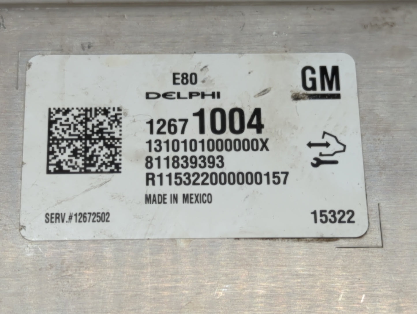 2016 Chevrolet Malibu PCM Engine Control Computer ECU ECM PCU OEM P/N:12672502 12669511, 12607096, 12675580, 12676591 Fits O