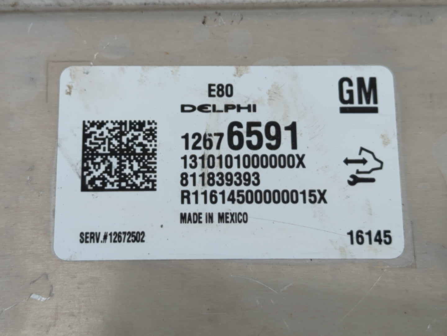 2016 Chevrolet Malibu PCM Engine Control Computer ECU ECM PCU OEM P/N:12672502 12669511, 12607096, 12675580, 12676591 Fits O