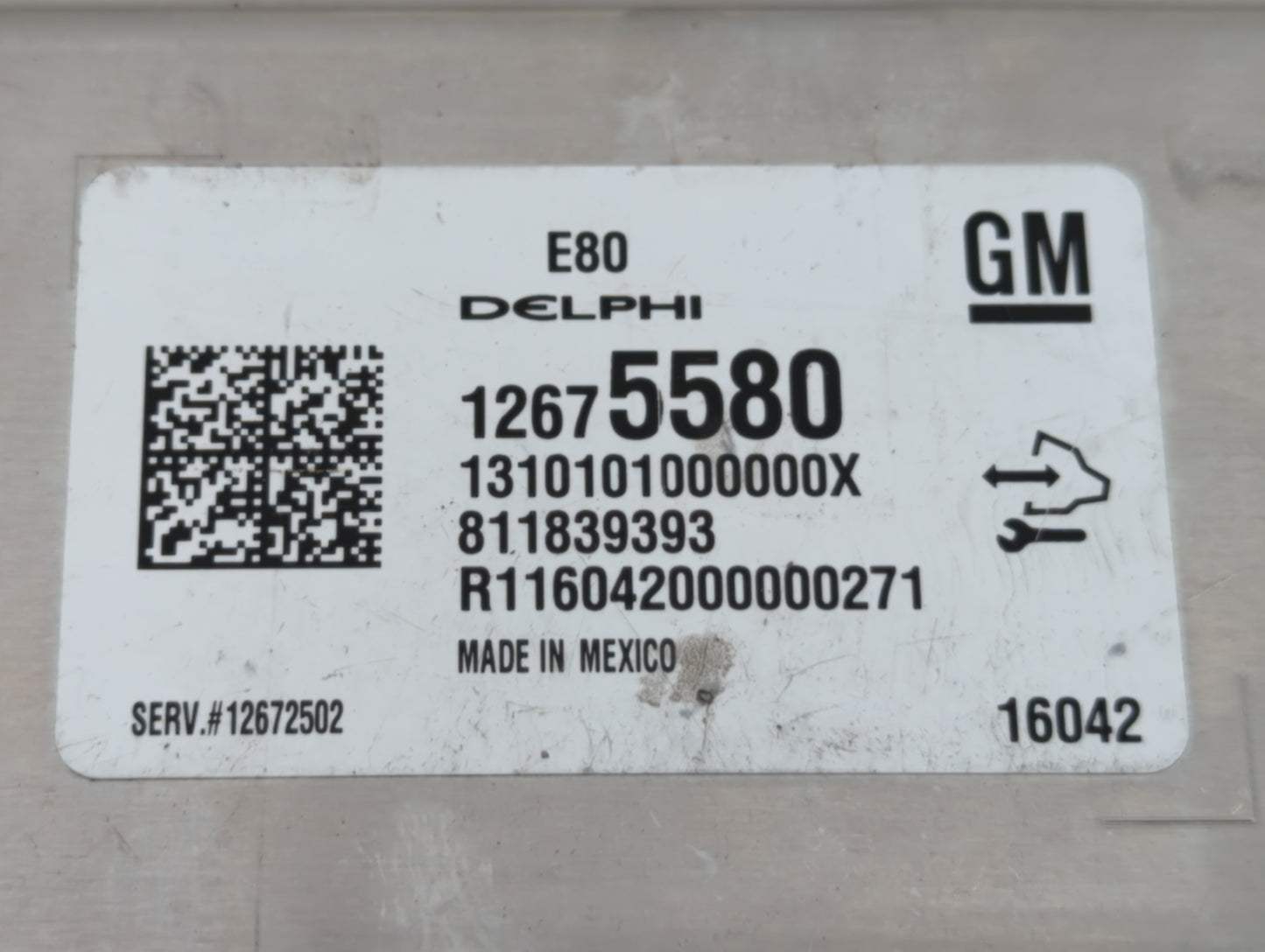 2016 Chevrolet Malibu PCM Engine Control Computer ECU ECM PCU OEM P/N:12675580 12672502, 12676591, 12669511, 12607096 Fits O