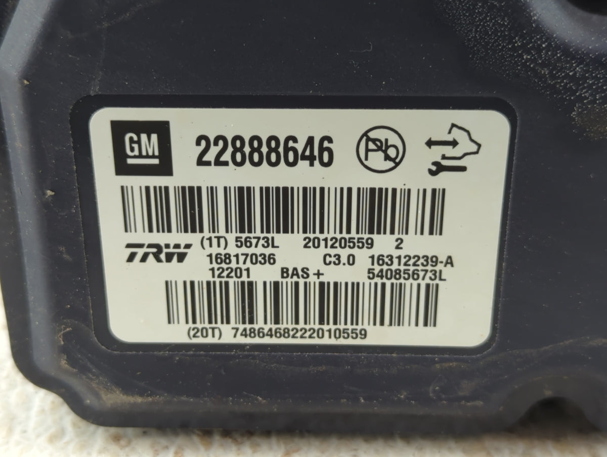 2013-2016 Chevrolet Malibu Anti-Lock Brake ABS Pump Module Actuator OEM P/N:22888646 Fits Fits 2012 2013 2014 2015 2016 OEM 