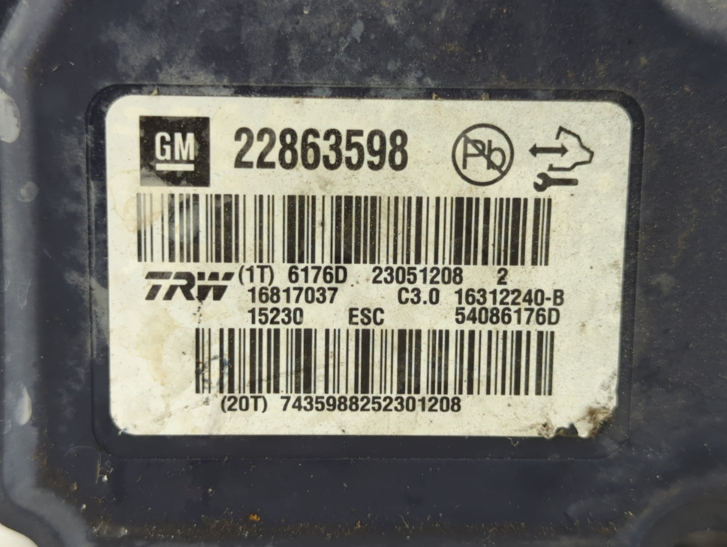 2013-2016 Chevrolet Malibu ABS Pump Control Module Replacement P/N:22863598 Fits Fits 2012 2013 2014 2015 2016 OEM Used Auto