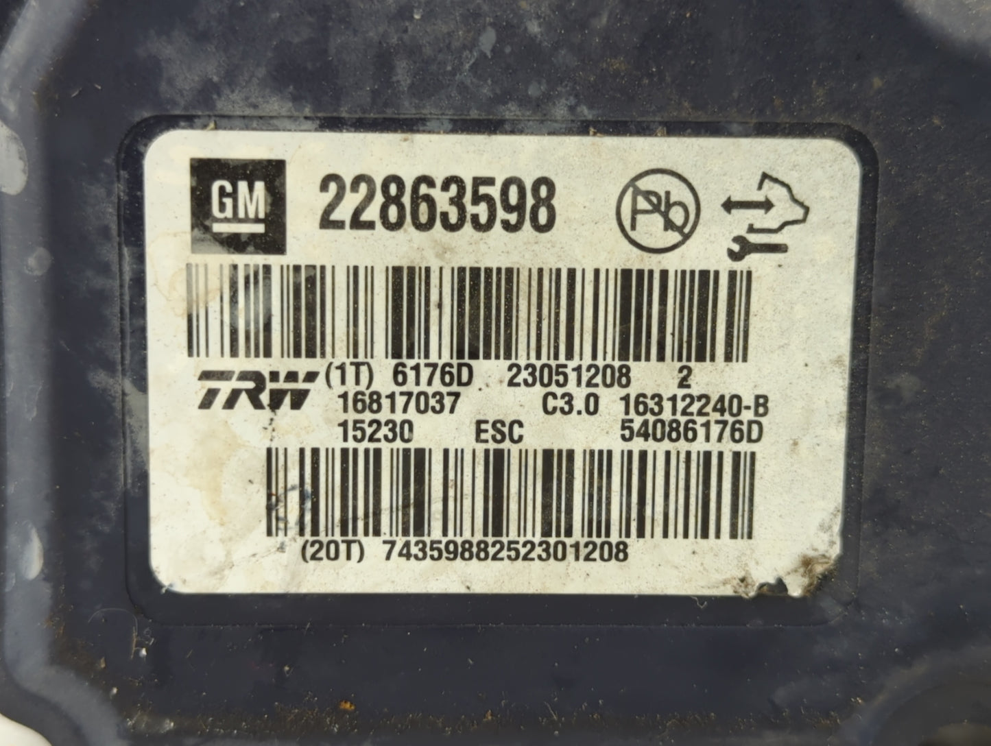 2013-2016 Chevrolet Malibu ABS Pump Control Module Replacement P/N:22863598 Fits Fits 2012 2013 2014 2015 2016 OEM Used Auto