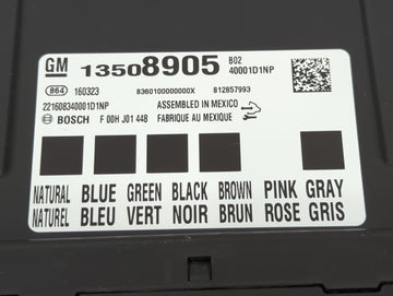 2016-2016 Chevrolet Malibu Body Control Module Bcm Inner Cabin Fuse Box