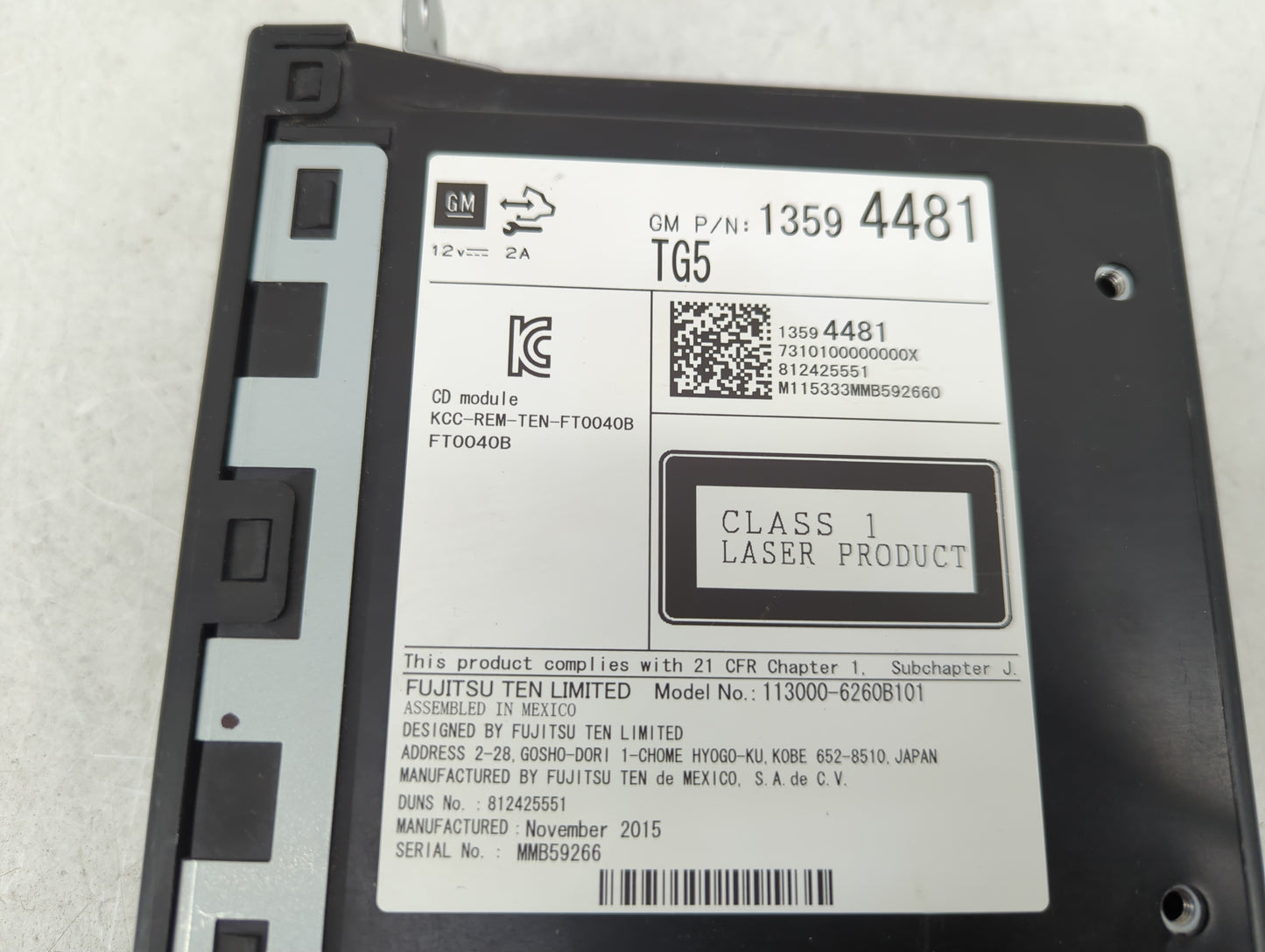 2015-2019 Chevrolet Silverado 1500 Radio AM FM Cd Player Receiver Replacement P/N:812425551 13594481 Fits OEM Used Auto Part