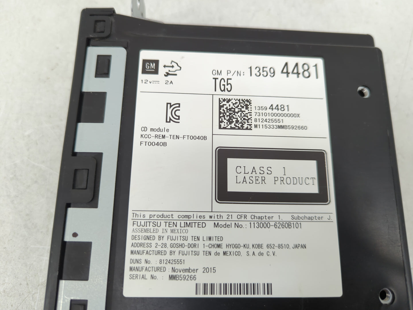 2015-2019 Chevrolet Silverado 1500 Radio AM FM Cd Player Receiver Replacement P/N:812425551 13594481 Fits OEM Used Auto Part