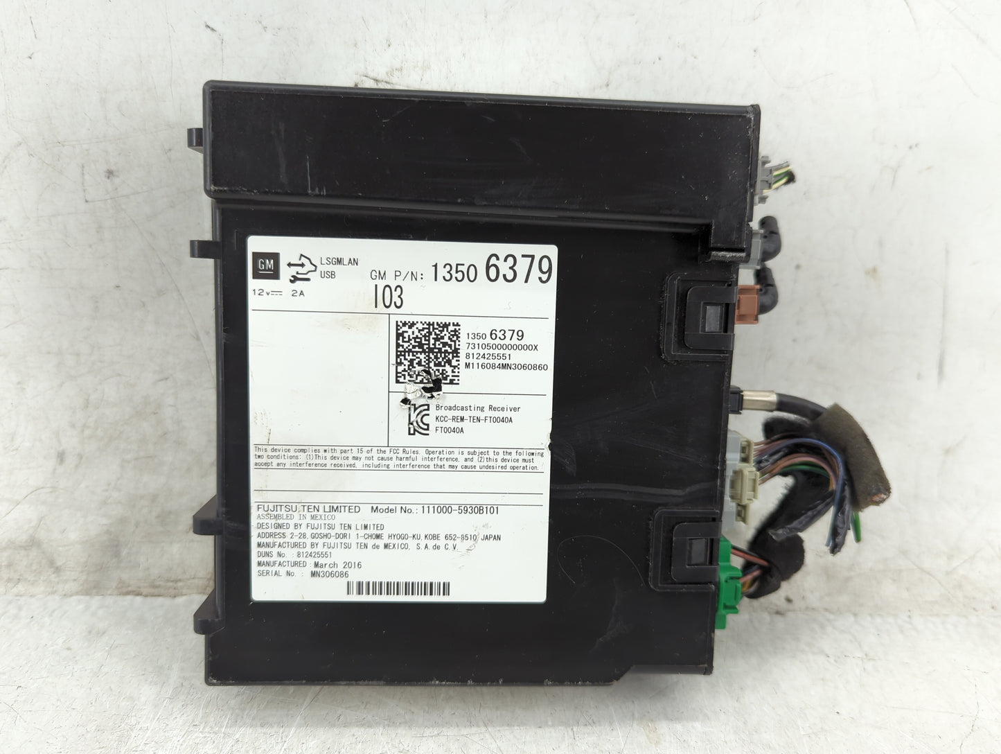 2016 Chevrolet Silverado 1500 Radio AM FM Cd Player Receiver Replacement P/N:13506379 111000-5930B101 Fits OEM Used Auto Par
