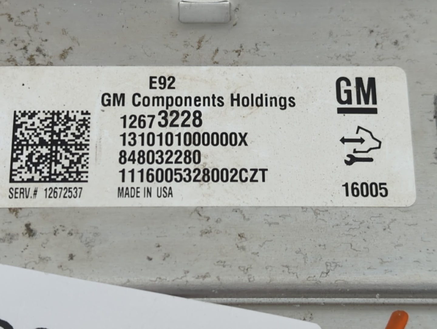 2014-2016 Chevrolet Silverado 1500 PCM Engine Control Computer ECU ECM PCU OEM P/N:848032280 12673228 Fits Fits 2014 2015 20
