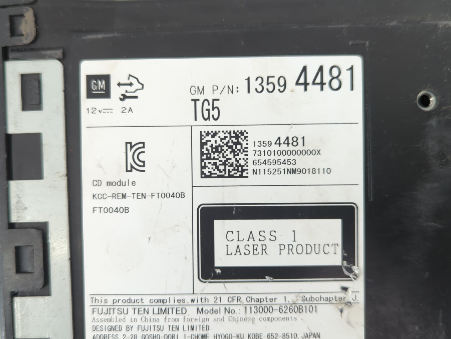 2015-2019 Chevrolet Silverado 1500 Radio AM FM Cd Player Receiver Replacement P/N:1359 4481 Fits OEM Used Auto Parts - Oemus