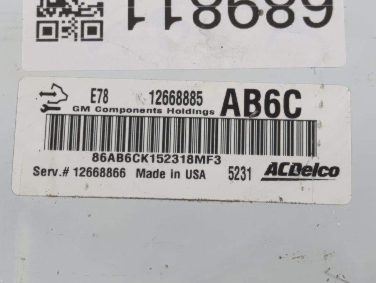 2012-2016 Chevrolet Sonic PCM Engine Control Computer ECU ECM PCU OEM P/N:12668885 Fits 2011 2012 2013 2014 2015 2016 OEM Us