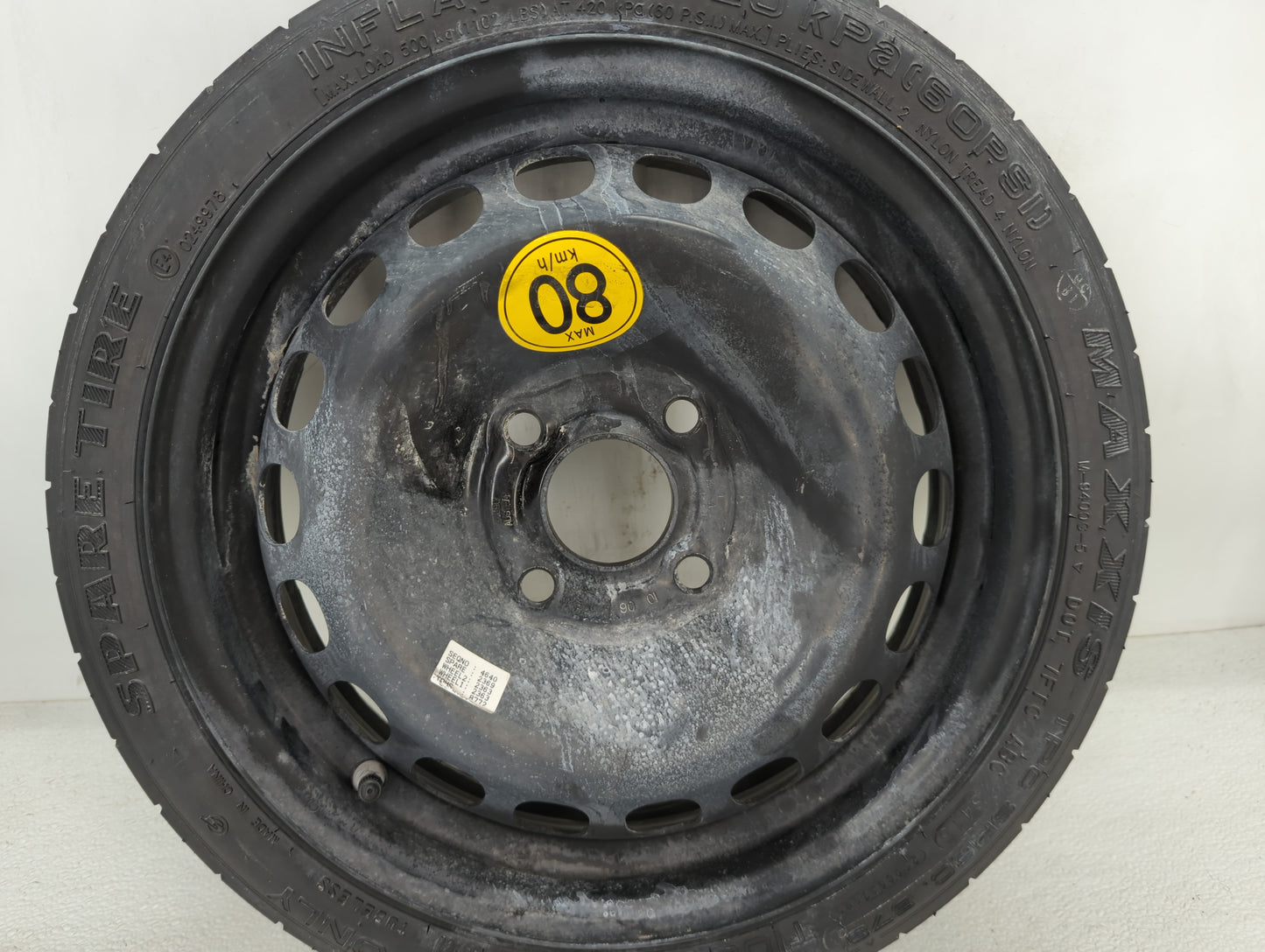 2016-2022 Chevrolet Spark Spare Donut Tire Wheel Rim Oem - Oemusedautoparts1.com