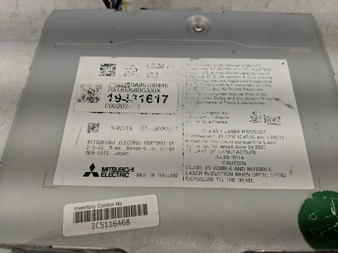 2016 Chevrolet Suburban 1500 Radio AM FM Cd Player Receiver Replacement P/N:P050648164AB Fits OEM Used Auto Parts - Oemuseda