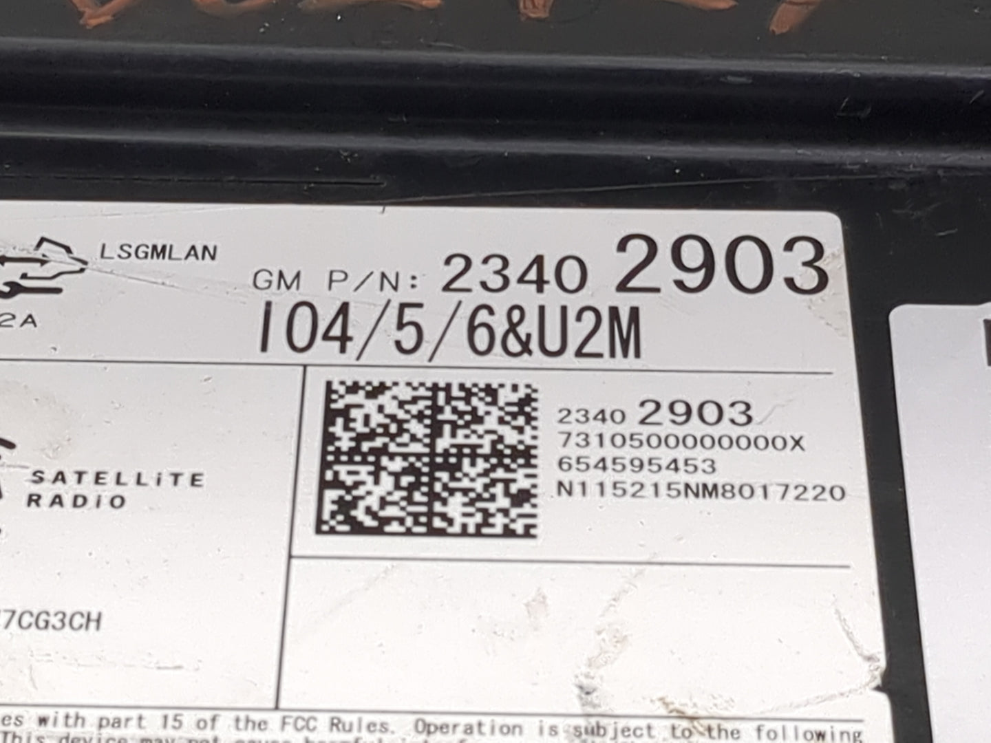 2016 Chevrolet Tahoe Radio AM FM Cd Player Receiver Replacement P/N:23402903 111000-58710101 Fits Fits 2017 OEM Used Auto Pa