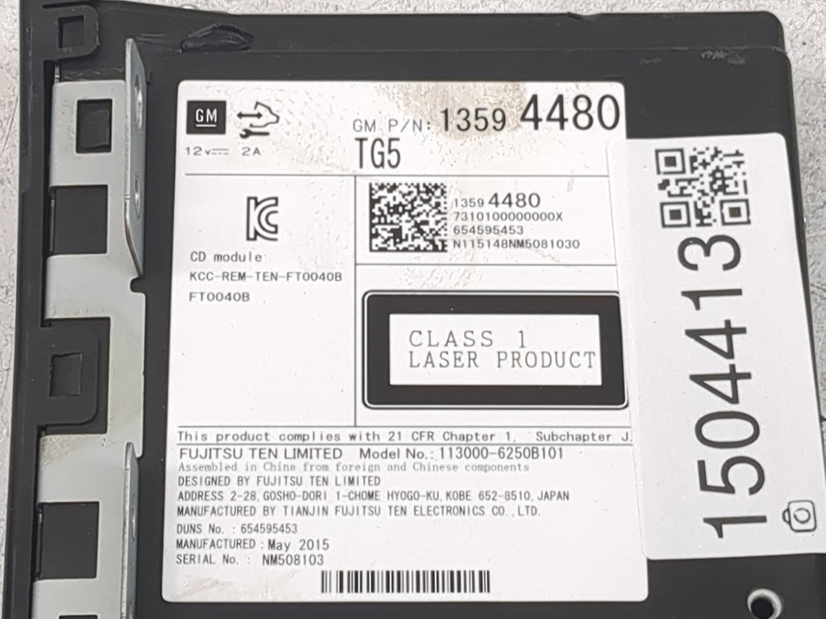 2015-2016 Chevrolet Tahoe Audio Cd Disc Player - Oemusedautoparts1.com
