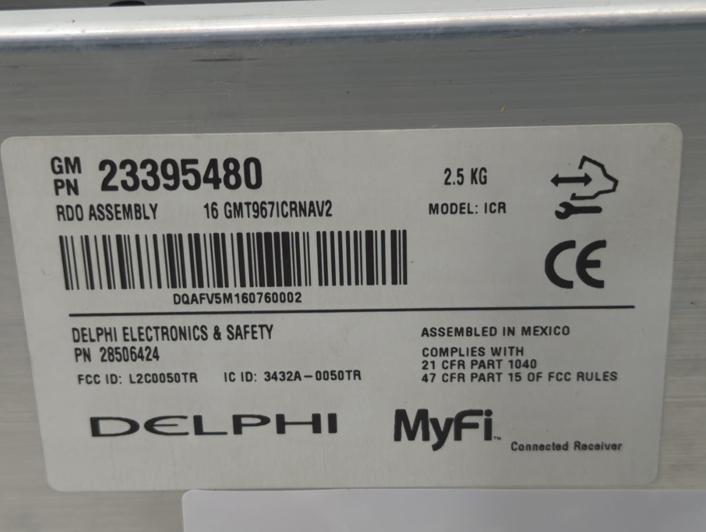 2015-2016 Chevrolet Traverse Radio AM FM Cd Player Receiver Replacement P/N:23395480 Fits Fits 2015 2016 OEM Used Auto Parts