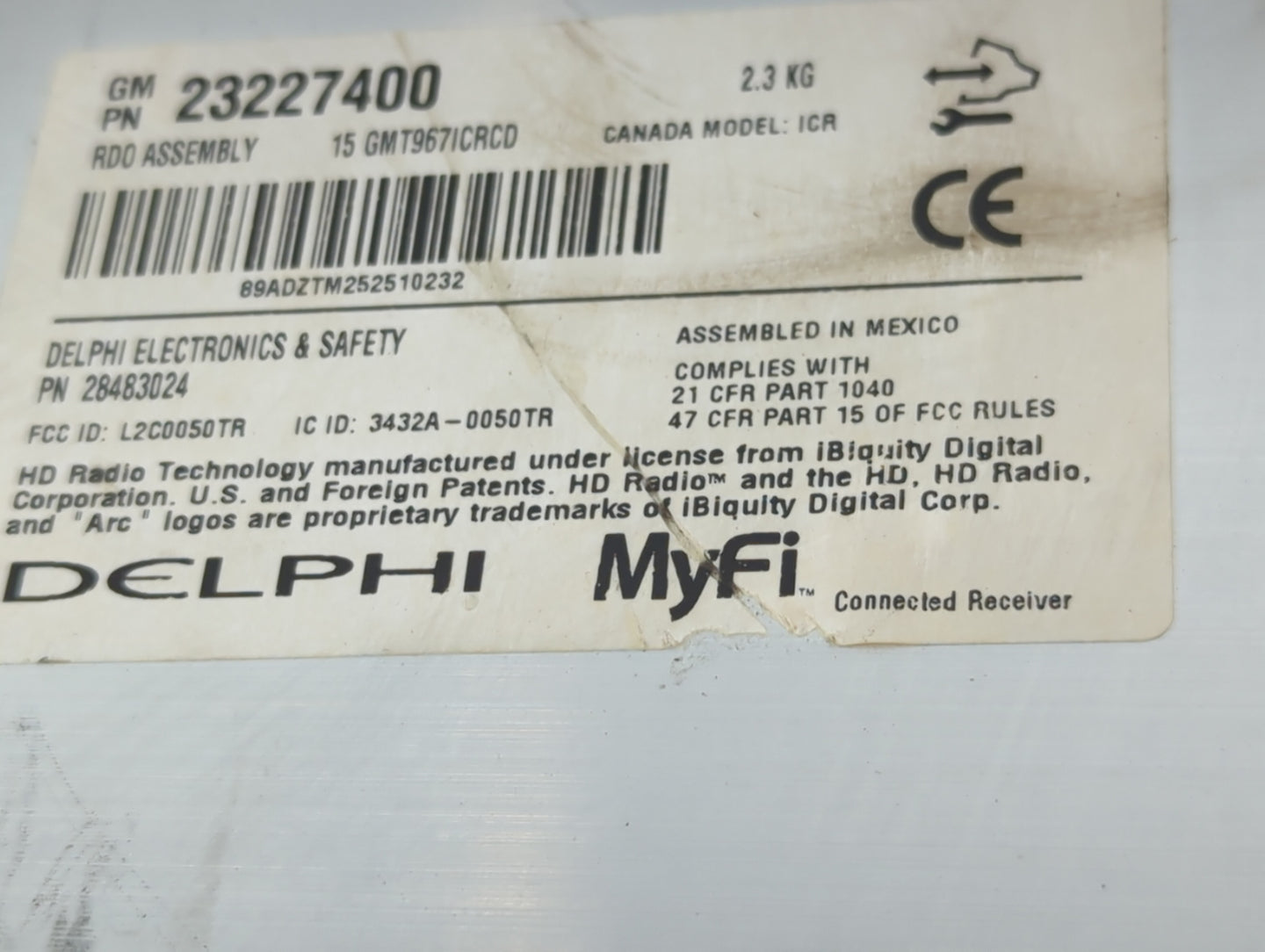 2015-2017 Chevrolet Traverse Radio AM FM Cd Player Receiver Replacement P/N:23227400 Fits Fits 2015 2016 2017 OEM Used Auto 