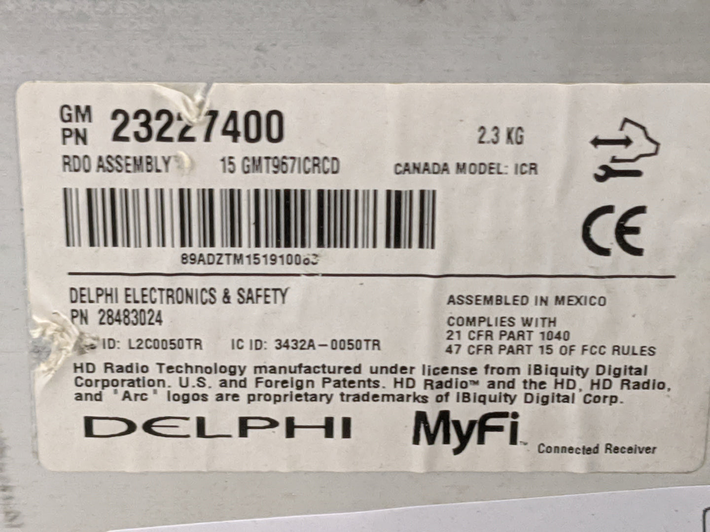 2015-2017 Chevrolet Traverse Radio AM FM Cd Player Receiver Replacement P/N:23227400 28483024, L2C0050TR Fits Fits 2015 2016