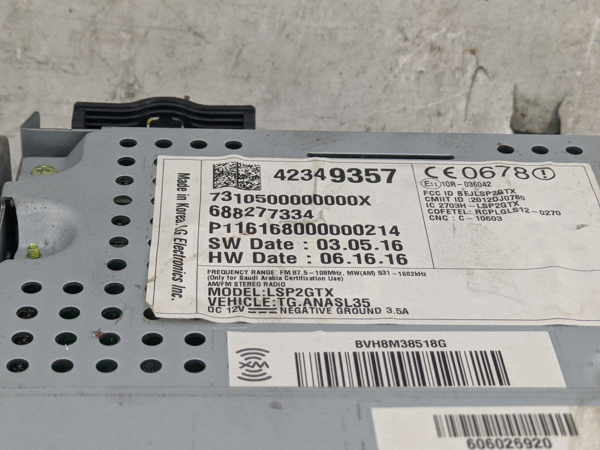 2015-2016 Chevrolet Trax Radio AM FM Cd Player Receiver Replacement P/N:42349357 7310500000000X, 688277334 Fits Fits 2015 20