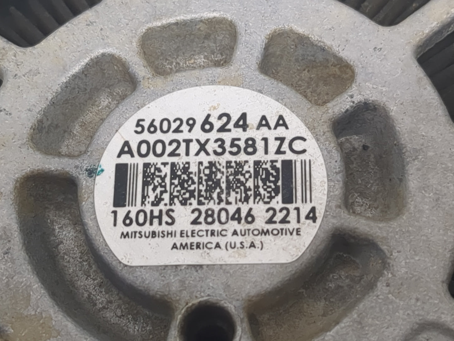 2015-2017 Chrysler 200 Alternator Replacement Generator Charging Assembly Engine OEM P/N:56029624 AA Fits OEM Used Auto Part