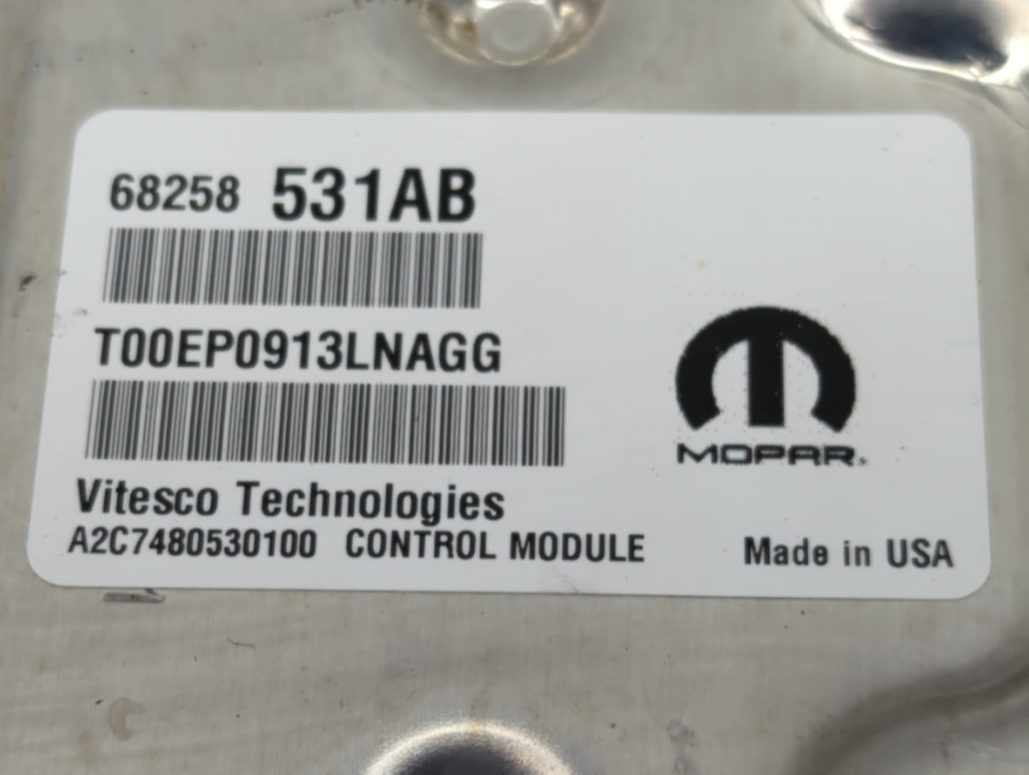 2016-2017 Chrysler 200 PCM Engine Control Computer ECU ECM PCU OEM P/N:68258531AB Fits Fits 2016 2017 OEM Used Auto Parts - 