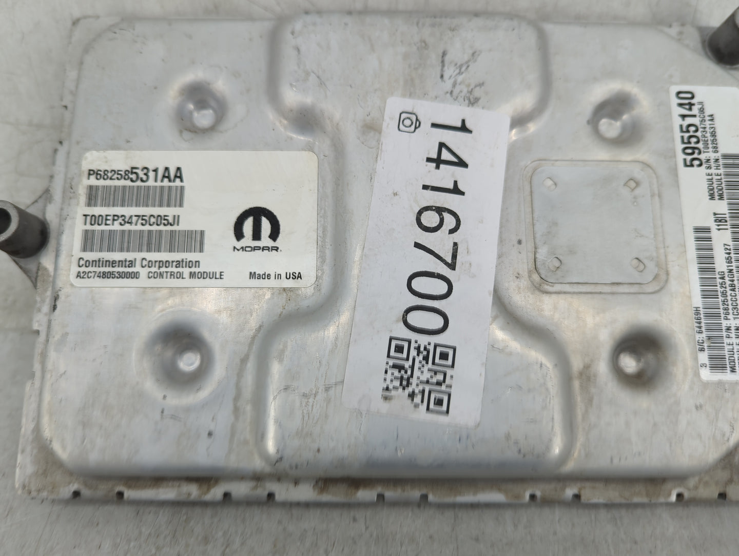 2016-2017 Chrysler 200 PCM Engine Control Computer ECU ECM PCU OEM P/N:P68250525AG Fits Fits 2016 2017 OEM Used Auto Parts -