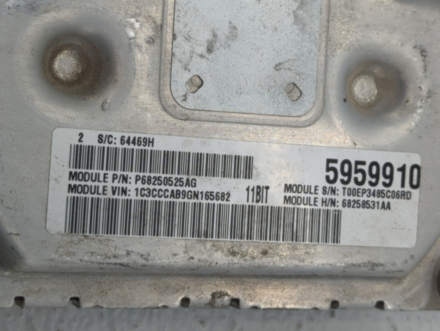2016-2017 Chrysler 200 PCM Engine Control Computer ECU ECM PCU OEM P/N:P68258531AB P68250527AG, P68258531AA Fits Fits 2016 2