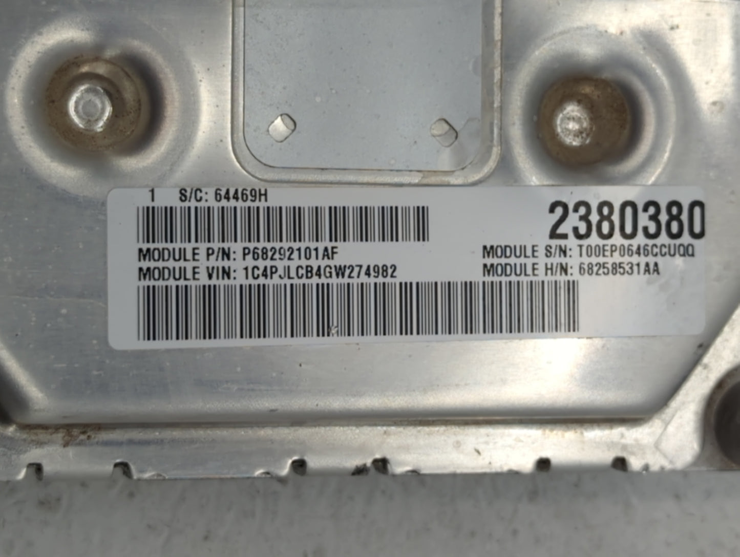 2016-2017 Chrysler 200 PCM Engine Control Computer ECU ECM PCU OEM P/N:P68258531AB P68250527AG, P68258531AA Fits Fits 2016 2