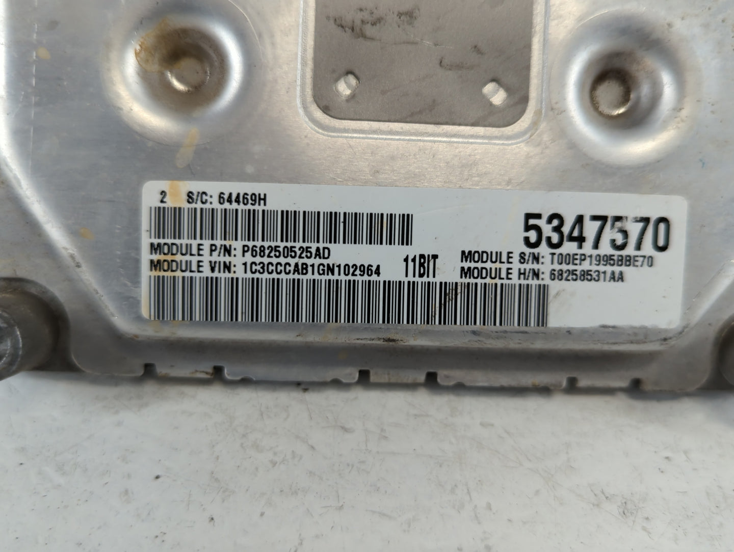 2016-2017 Chrysler 200 PCM Engine Control Computer ECU ECM PCU OEM P/N:P68258531AA Fits Fits 2016 2017 OEM Used Auto Parts -