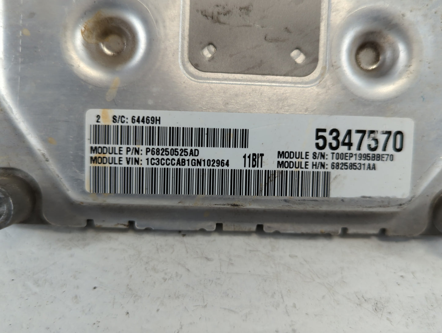 2016-2017 Chrysler 200 PCM Engine Control Computer ECU ECM PCU OEM P/N:P68258531AA Fits Fits 2016 2017 OEM Used Auto Parts -