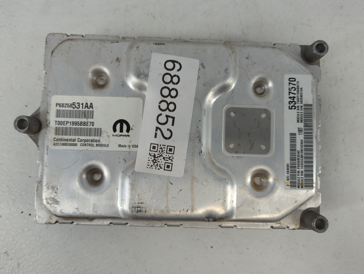 2016-2017 Chrysler 200 PCM Engine Control Computer ECU ECM PCU OEM P/N:P68258531AA Fits Fits 2016 2017 OEM Used Auto Parts -