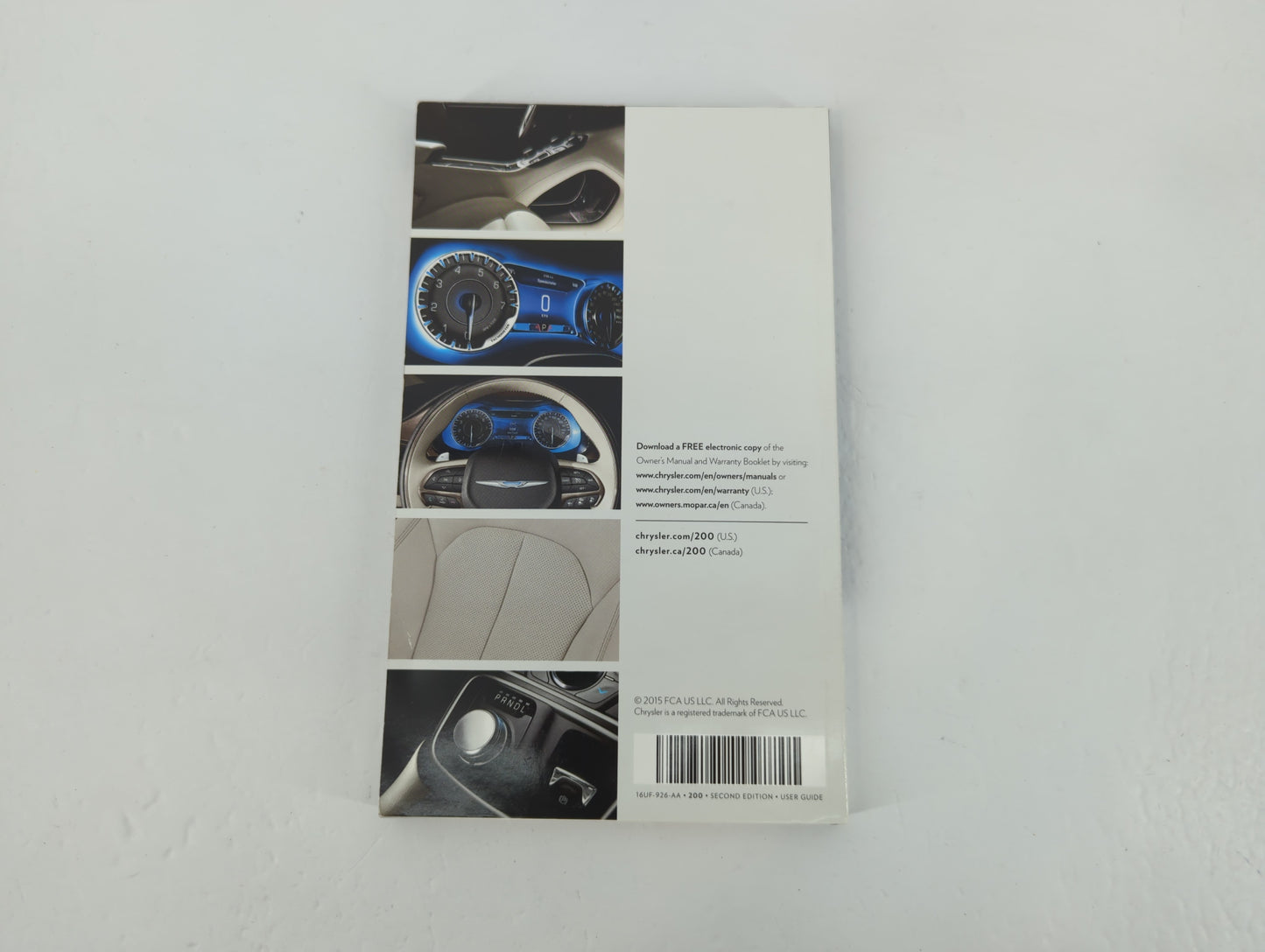 2016 Chrysler 200 Owners Manual Book Guide OEM Used Auto Parts - Oemusedautoparts1.com