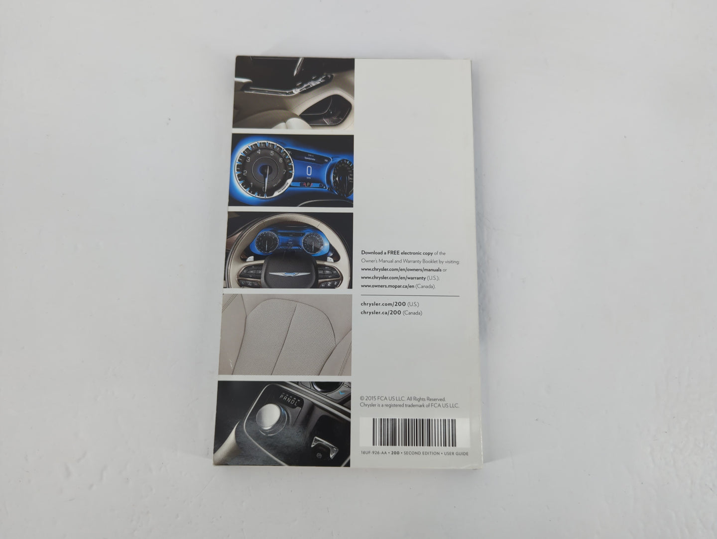 2016 Chrysler 200 Owners Manual Book Guide OEM Used Auto Parts - Oemusedautoparts1.com