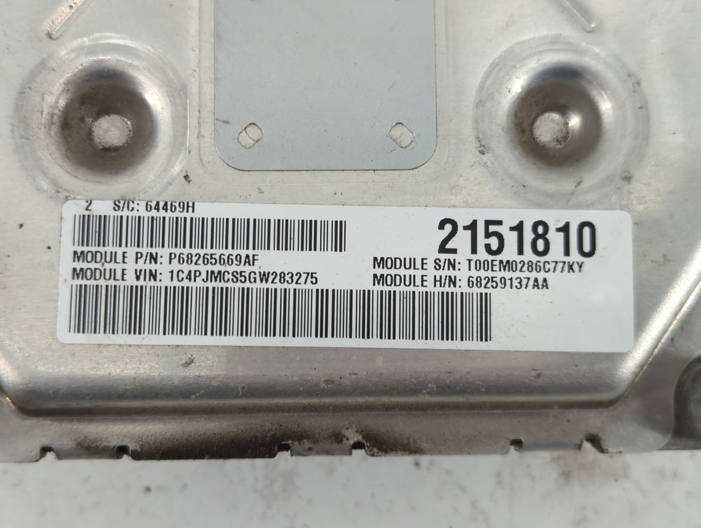 2016-2017 Chrysler 200 PCM Engine Control Computer ECU ECM PCU OEM P/N:5749740 P68259137AA Fits Fits 2016 2017 OEM Used Auto