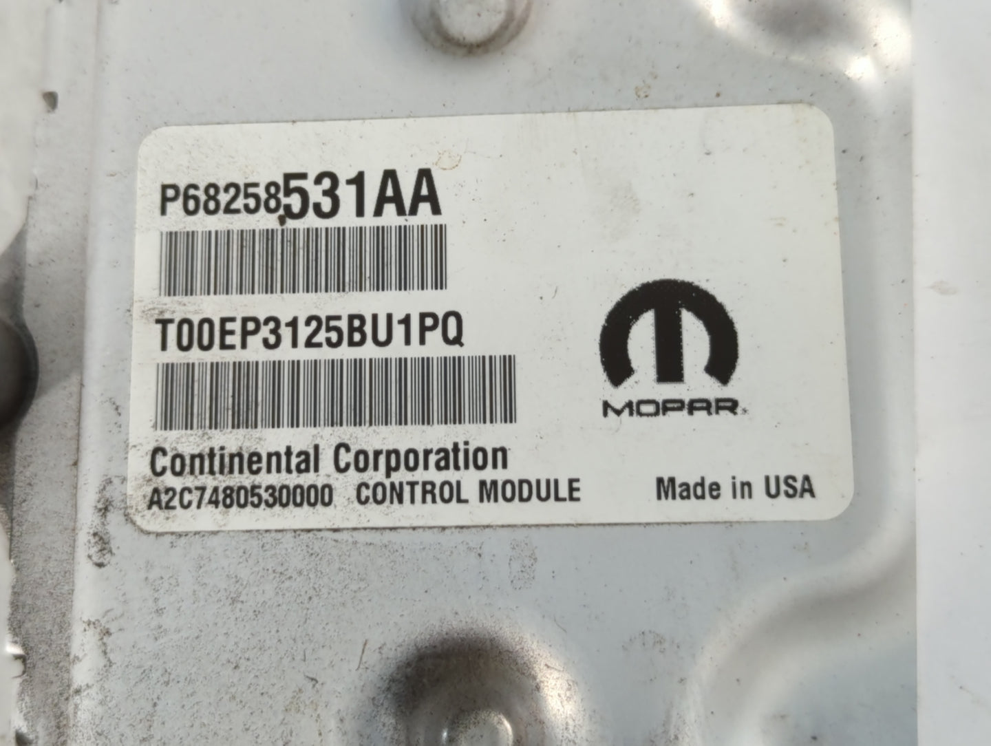 2016-2017 Chrysler 200 PCM Engine Control Computer ECU ECM PCU OEM P/N:P68258531AA Fits Fits 2016 2017 OEM Used Auto Parts -