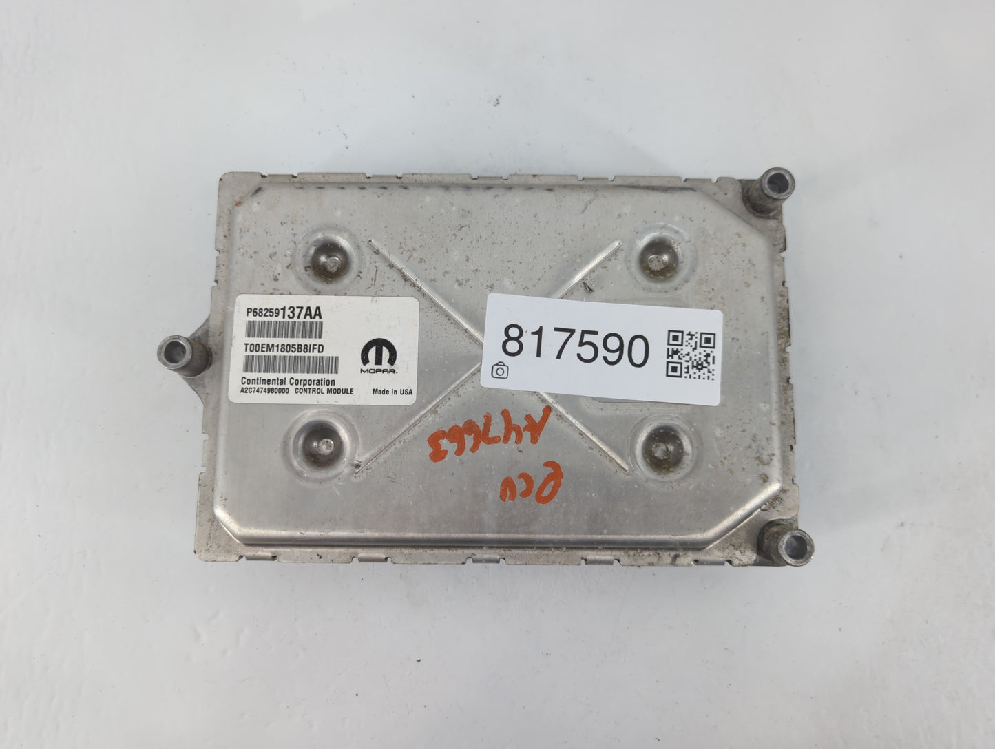 2016-2017 Chrysler 200 PCM Engine Control Computer ECU ECM PCU OEM P/N:P68259137AA Fits Fits 2016 2017 OEM Used Auto Parts -