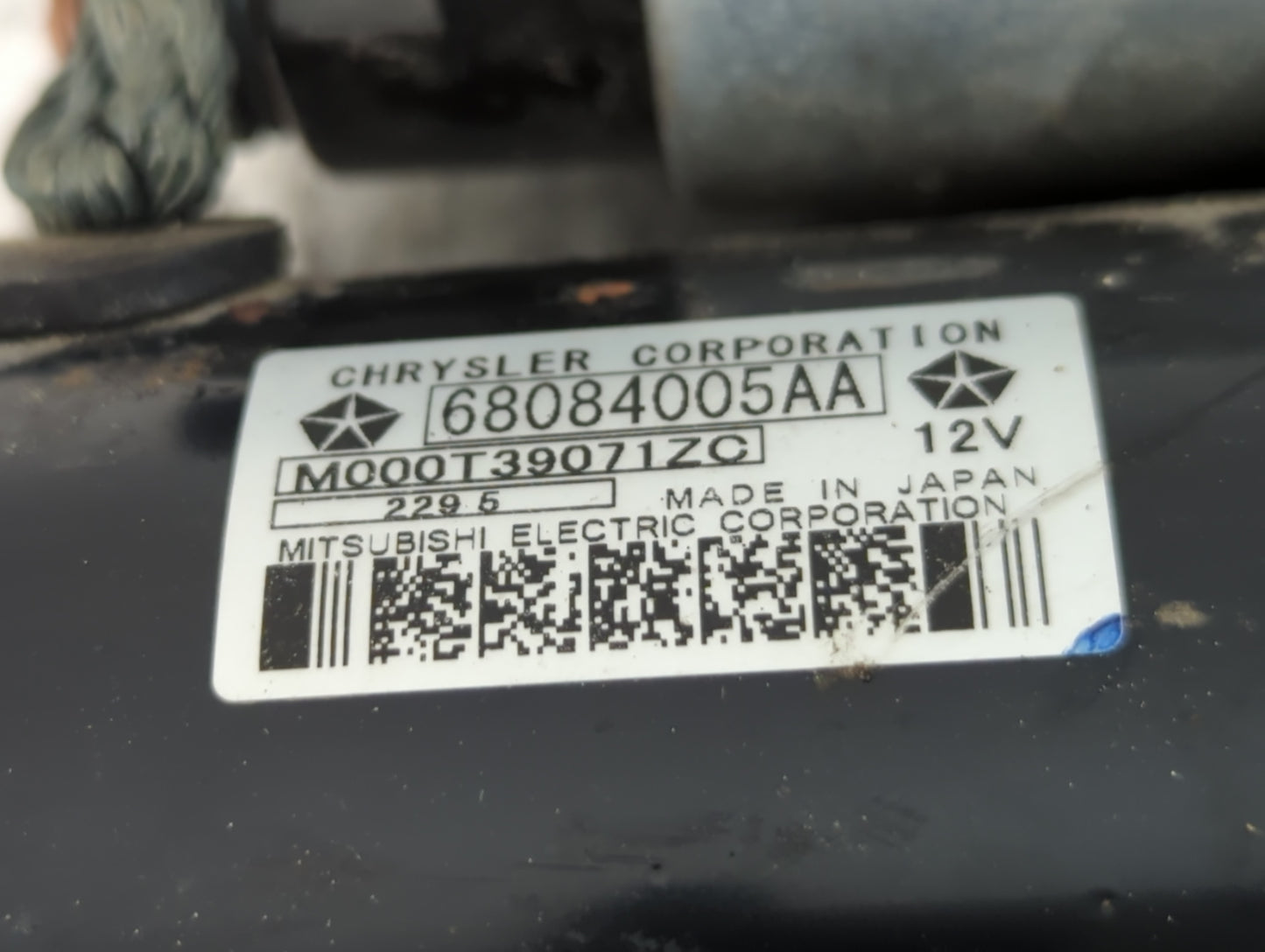 2015-2017 Chrysler 200 Car Starter Motor Solenoid OEM P/N:M000T39071ZC 68084005AA Fits OEM Used Auto Parts - Oemusedautopart