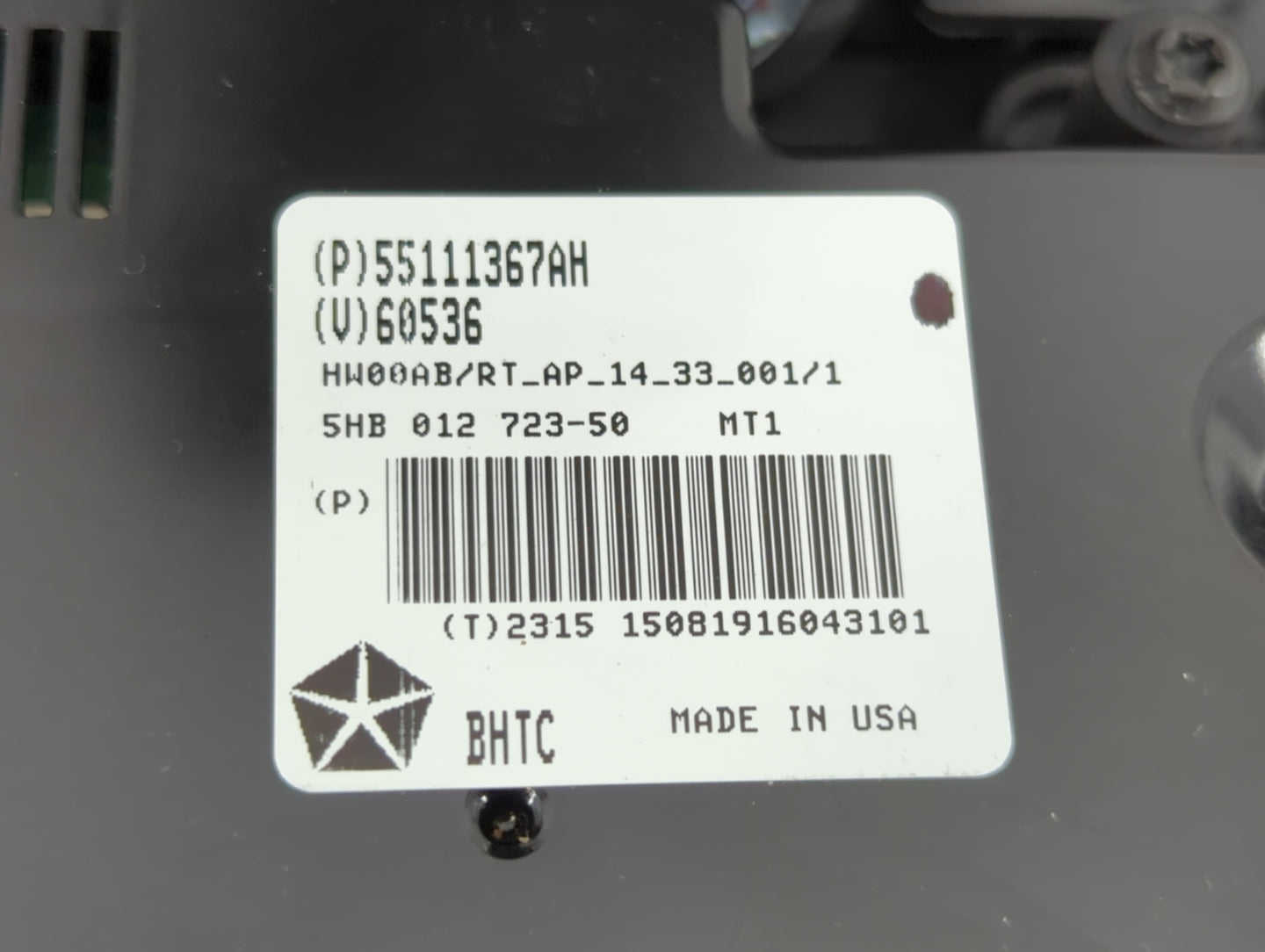 2011-2016 Chrysler Town & Country Climate Control Module Temperature AC/Heater Replacement P/N:55111367AH Fits OEM Used Auto