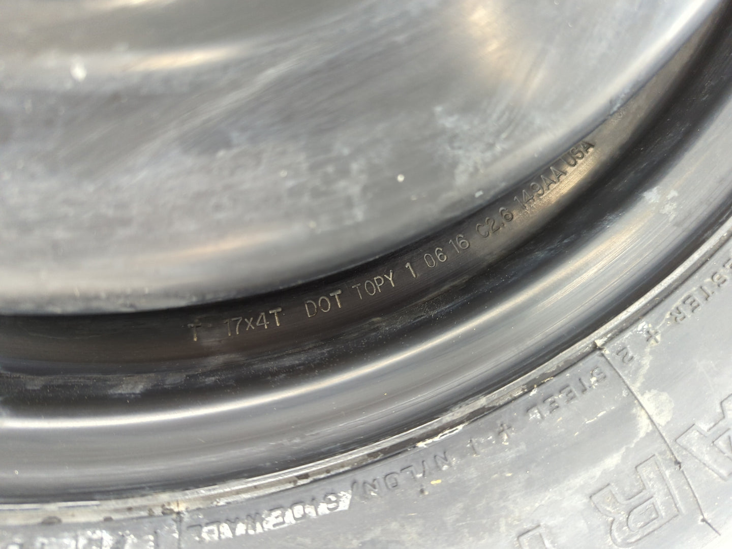 2012-2016 Chrysler Town & Country Spare Donut Tire Wheel Rim Oem - Oemusedautoparts1.com