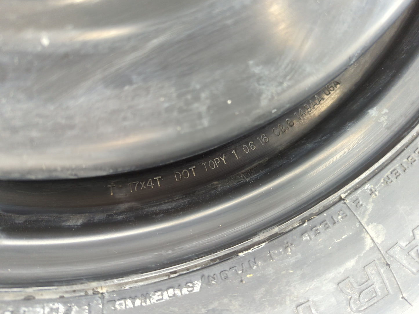 2012-2016 Chrysler Town & Country Spare Donut Tire Wheel Rim Oem - Oemusedautoparts1.com